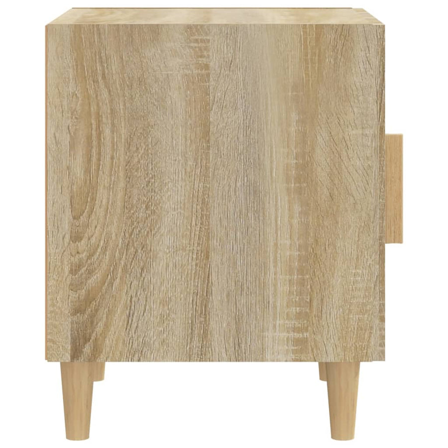 Nachtkastje bewerkt hout sonoma eikenkleurig