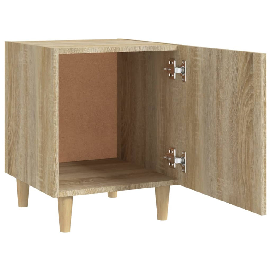 Nachtkastje bewerkt hout sonoma eikenkleurig