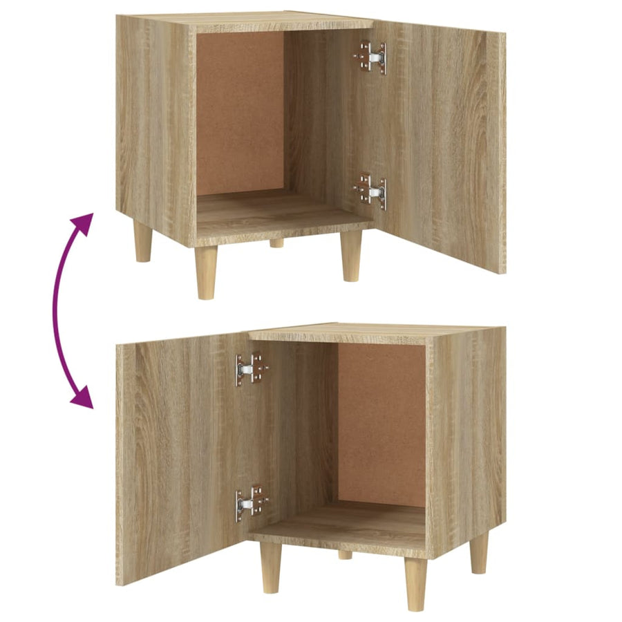 Nachtkastje bewerkt hout sonoma eikenkleurig