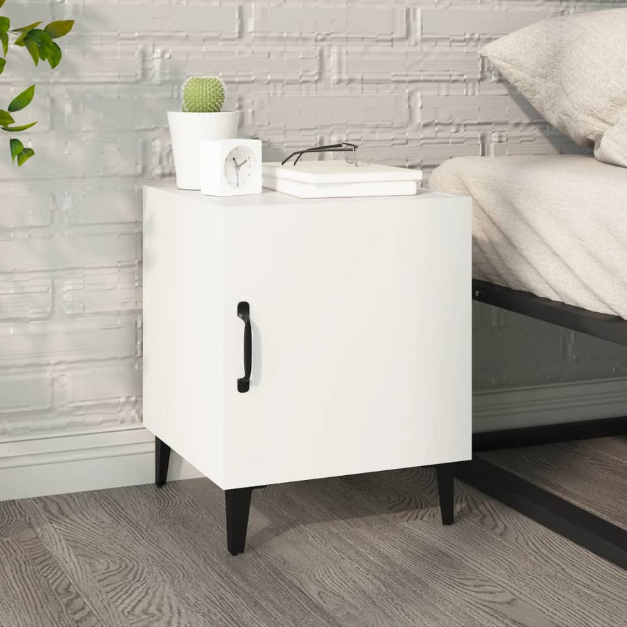 Nachtkastjes 2 St Bewerkt Hout Wit