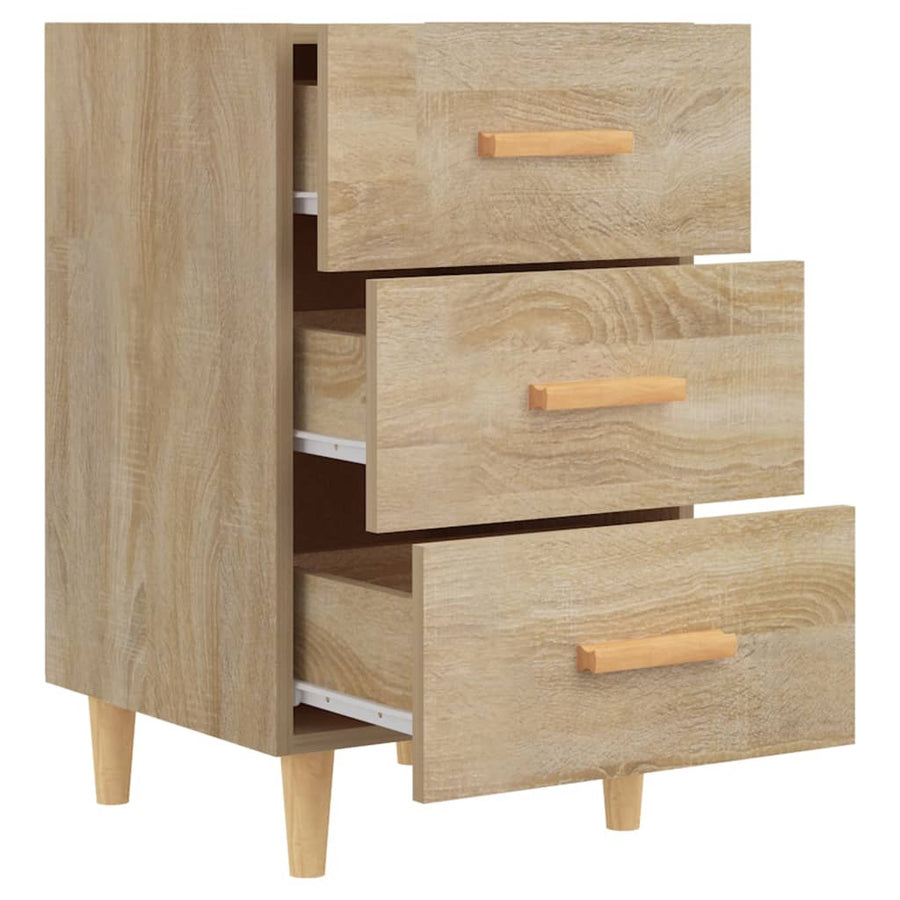 Nachtkastje 40X40X66 Cm Bewerkt Hout Sonoma Eikenkleurig