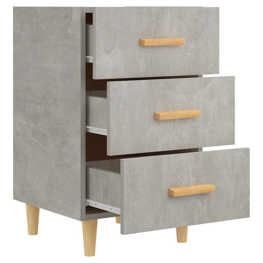 Nachtkastje 40X40X66 Cm Bewerkt Hout Betongrijs