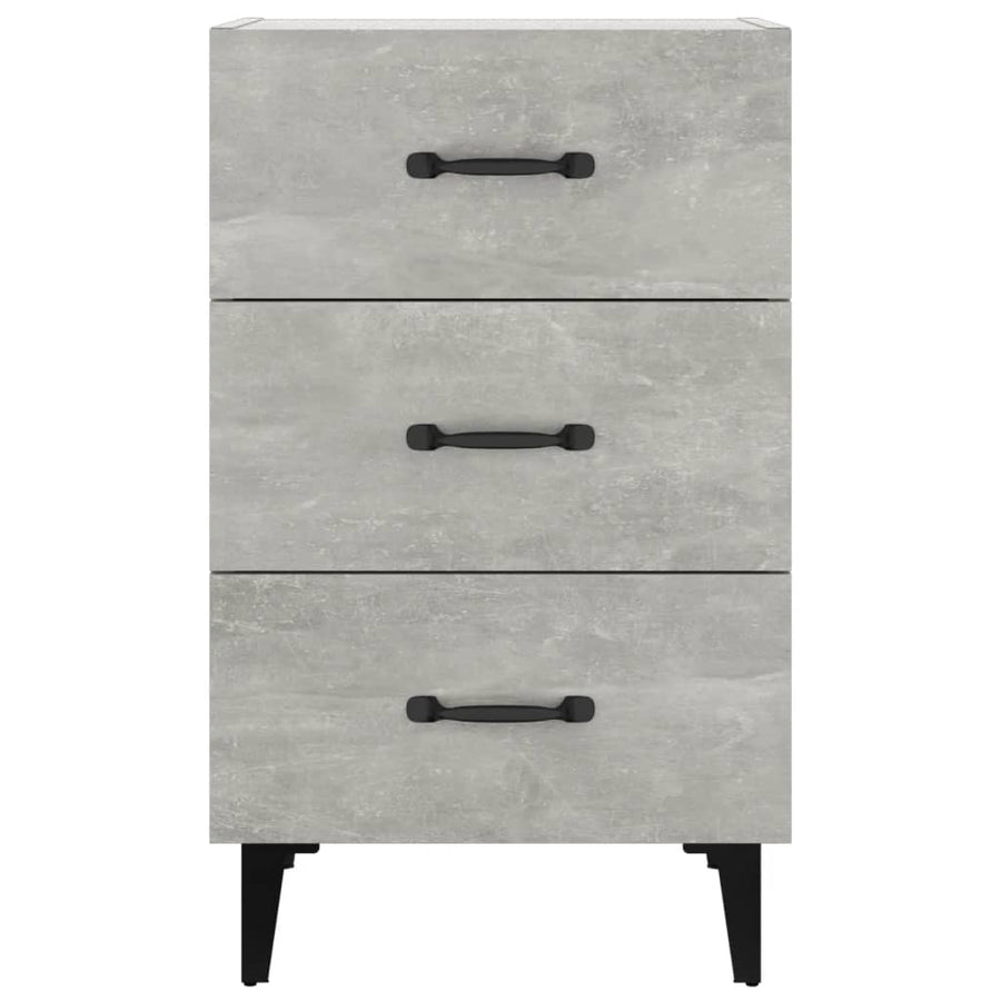 Nachtkastje 40X40X66 Cm Bewerkt Hout Betongrijs