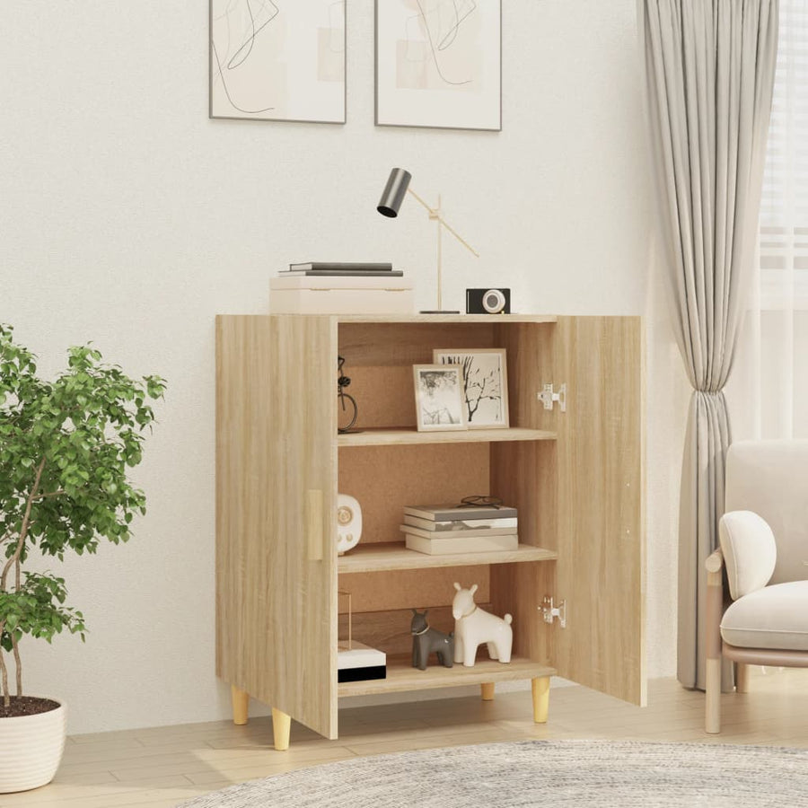 Dressoir 70X34X90 Cm Bewerkt Hout Kleurig Sonoma eiken