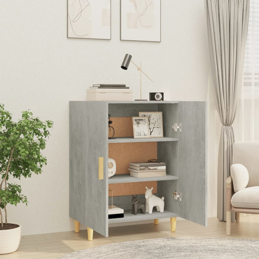 Dressoir 70X34X90 Cm Bewerkt Hout Betongrijs