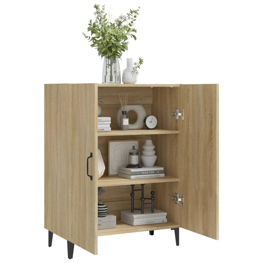 Dressoir 70X34X90 Cm Bewerkt Hout Sonoma Eikenkleurig