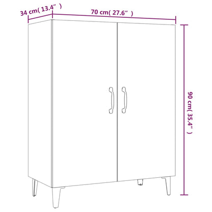 Dressoir 70X34X90 Cm Bewerkt Hout Sonoma Eikenkleurig