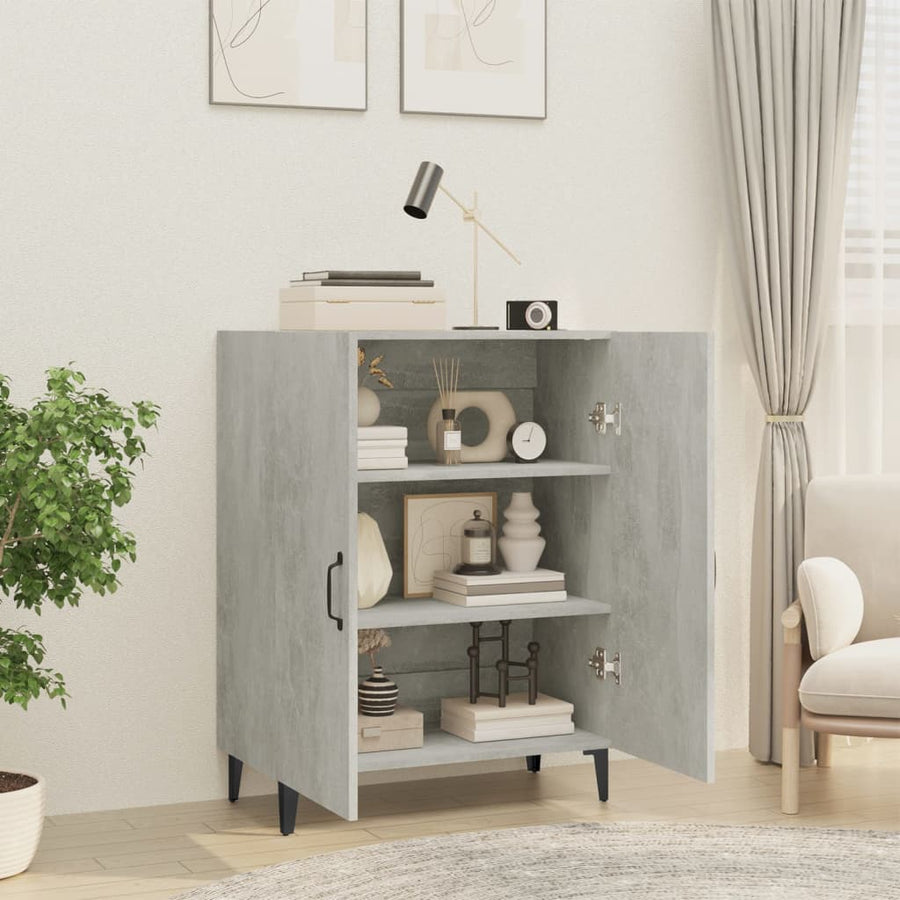 Dressoir 70X34X90 Cm Bewerkt Hout Betongrijs
