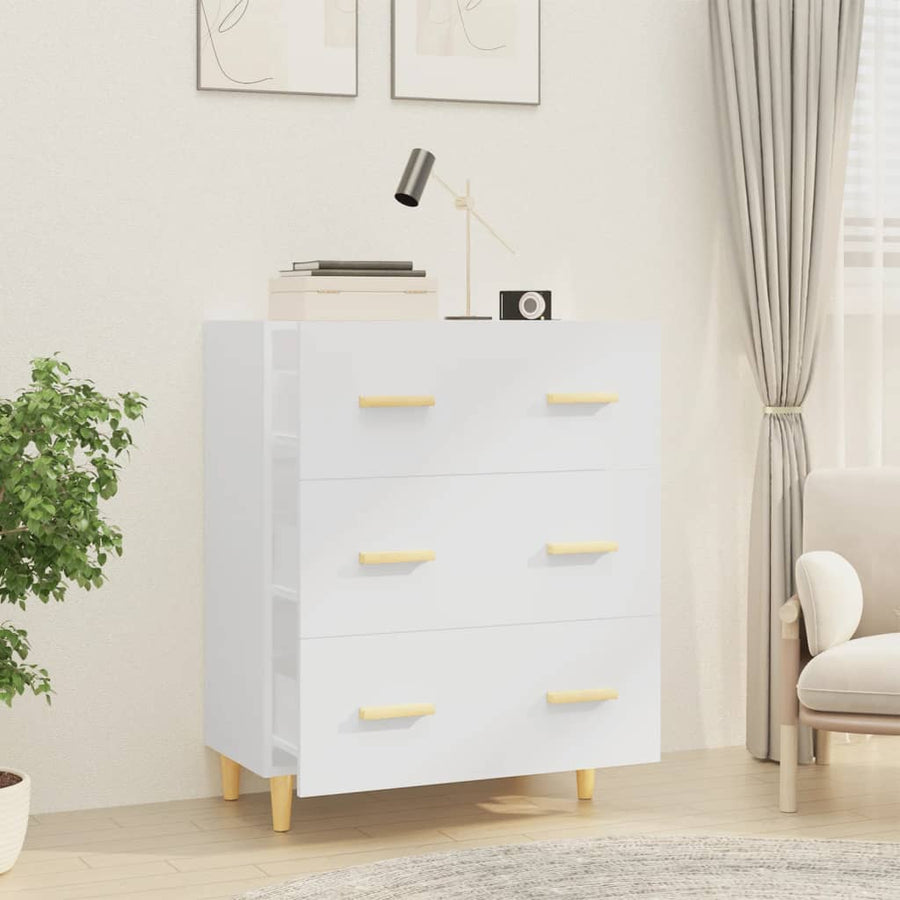 Dressoir 70X34X90 Cm Bewerkt Hout Wit