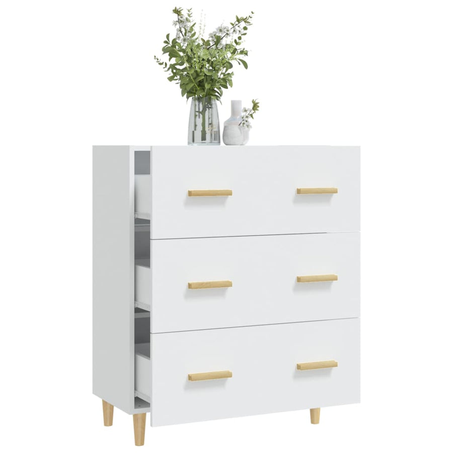 Dressoir 70X34X90 Cm Bewerkt Hout Wit