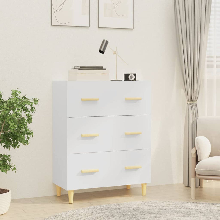 Dressoir 70X34X90 Cm Bewerkt Hout Wit