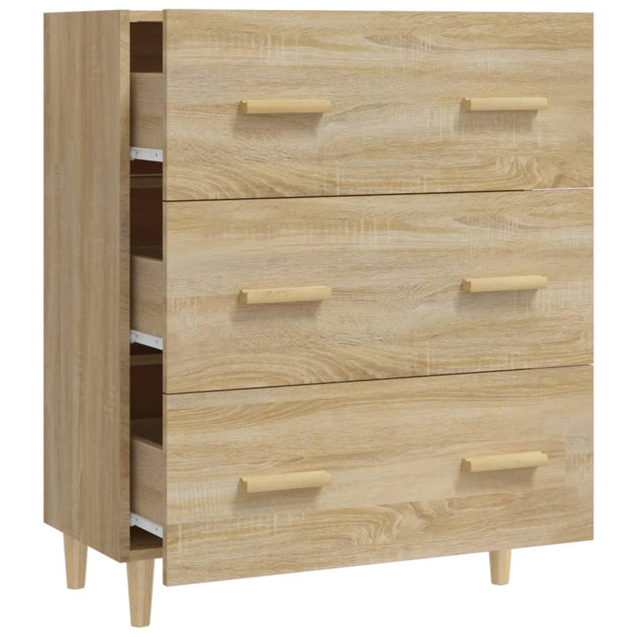 Dressoir 70X34X90 Cm Bewerkt Hout Sonoma Eikenkleurig