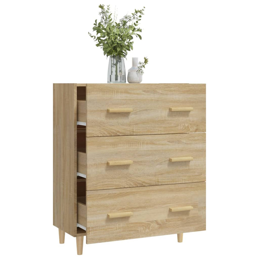 Dressoir 70X34X90 Cm Bewerkt Hout Sonoma Eikenkleurig