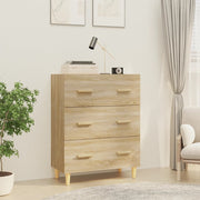 Dressoir 70x34x90 cm bewerkt hout sonoma eiken