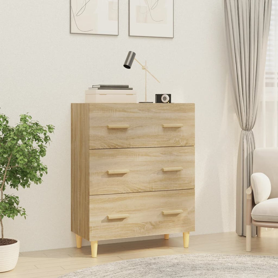 Dressoir 70X34X90 Cm Bewerkt Hout Sonoma Eikenkleurig