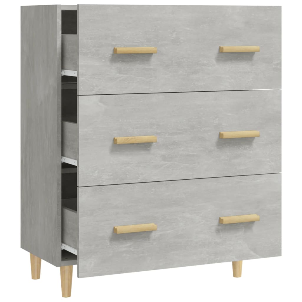 Dressoir 70X34X90 Cm Bewerkt Hout Betongrijs
