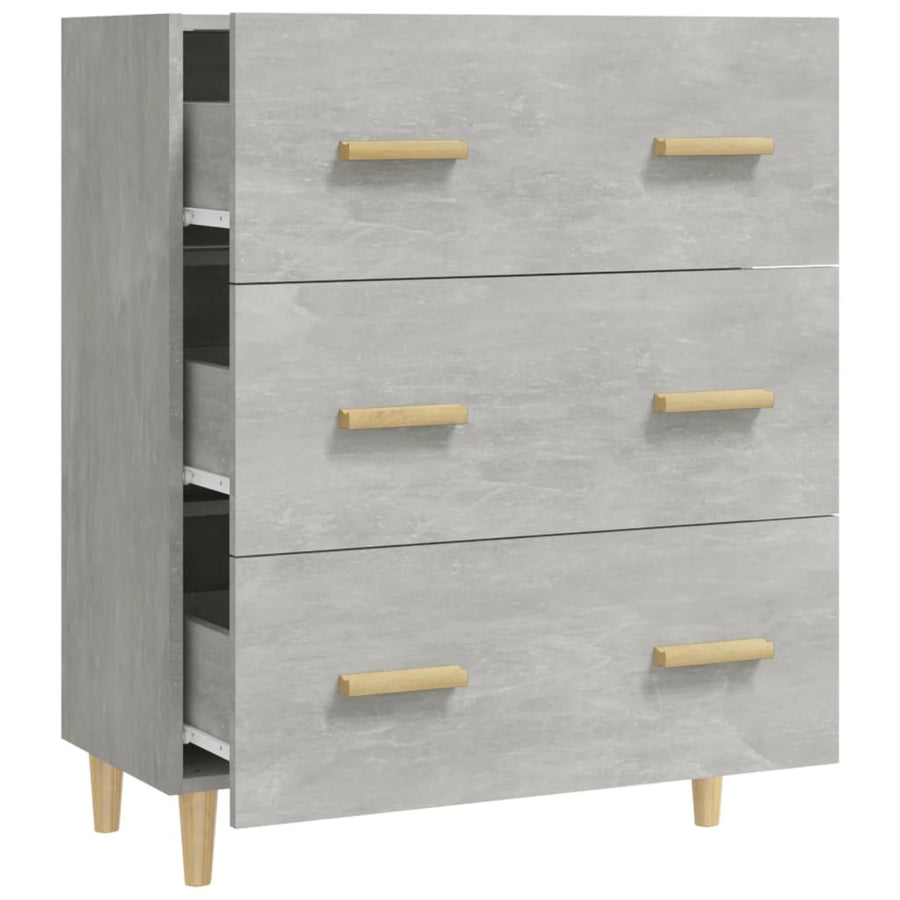 Dressoir 70X34X90 Cm Bewerkt Hout Betongrijs