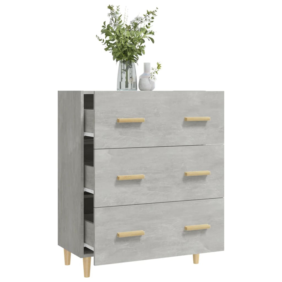 Dressoir 70X34X90 Cm Bewerkt Hout Betongrijs