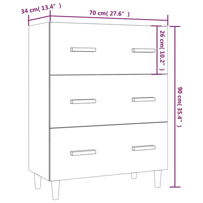 Dressoir 70X34X90 Cm Bewerkt Hout Betongrijs