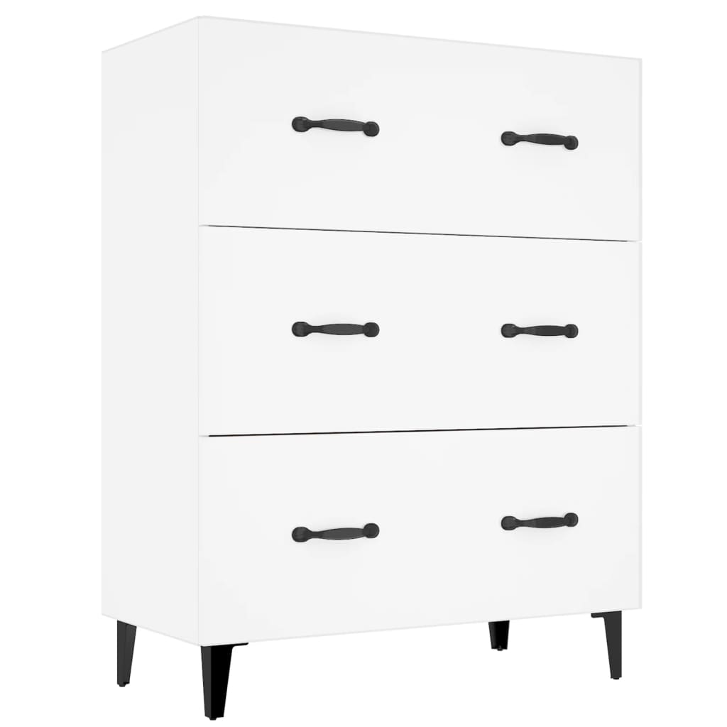 Dressoir 69,5X34X90 Cm Bewerkt Hout Wit