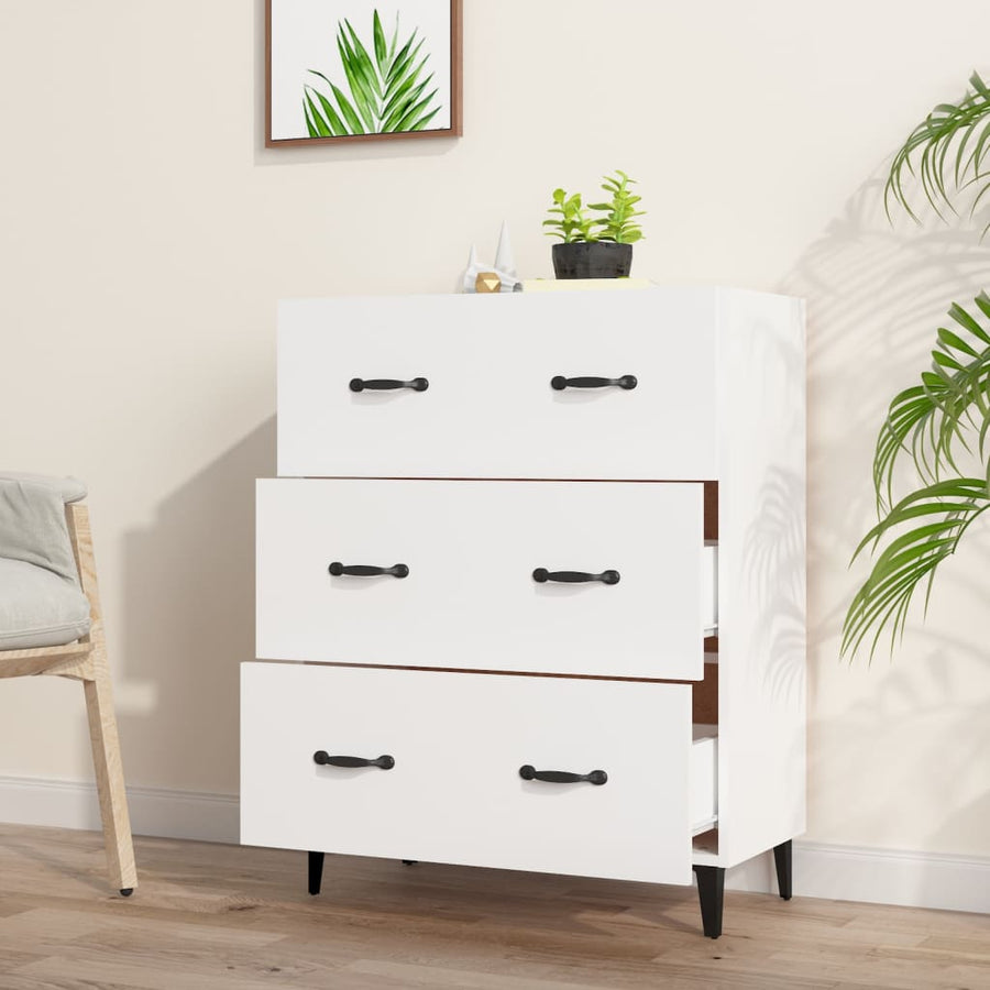 Dressoir 69,5X34X90 Cm Bewerkt Hout Wit