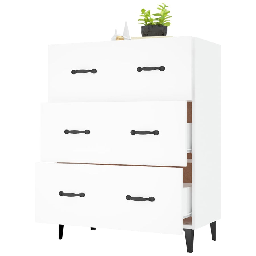 Dressoir 69,5X34X90 Cm Bewerkt Hout Wit