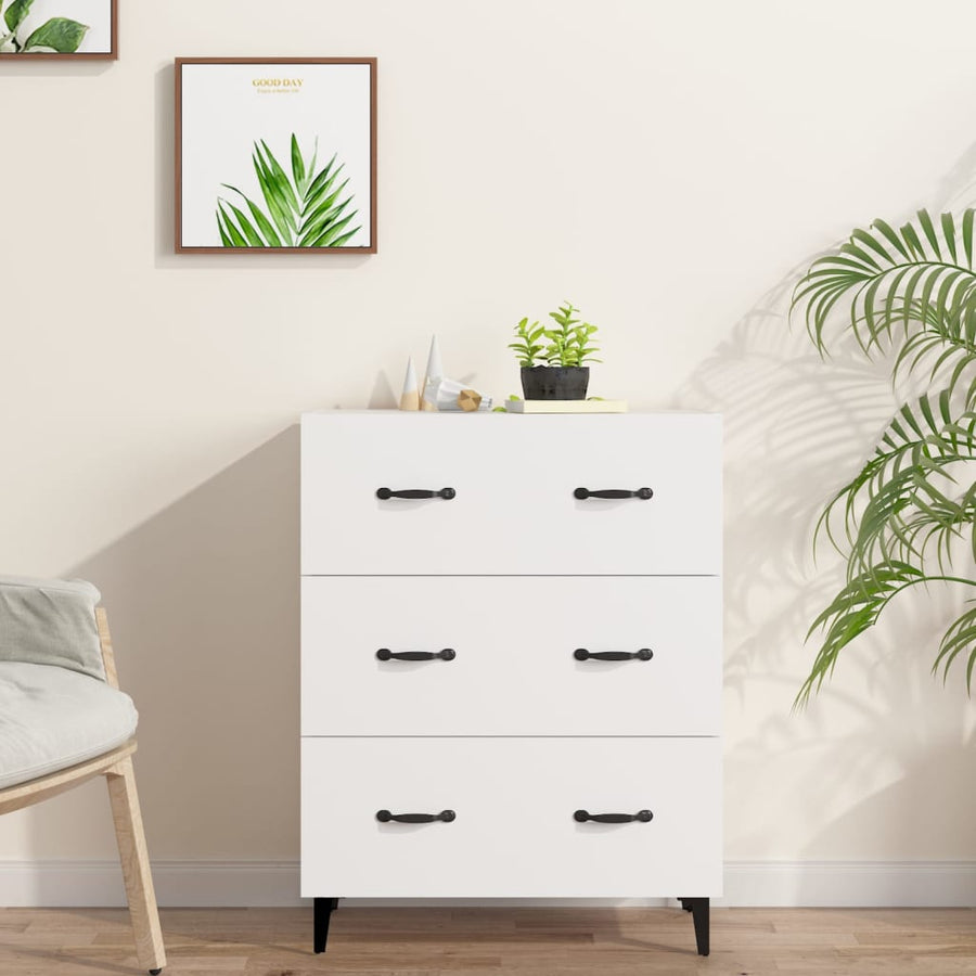 Dressoir 69,5X34X90 Cm Bewerkt Hout Wit