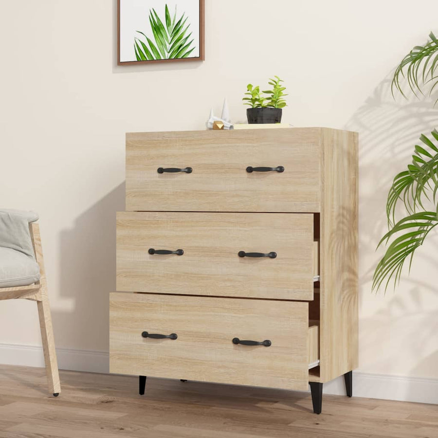 Dressoir 69,5X34X90 Cm Bewerkt Hout Sonoma Eikenkleurig