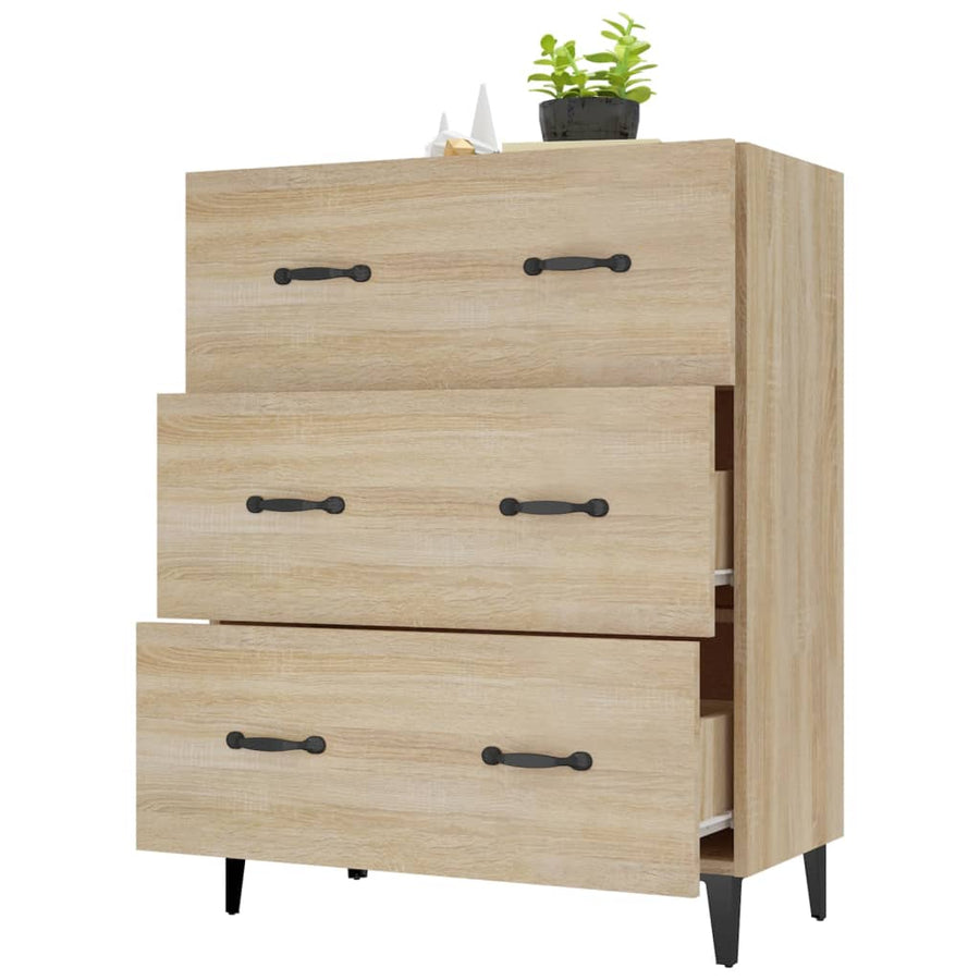 Dressoir 69,5X34X90 Cm Bewerkt Hout Sonoma Eikenkleurig