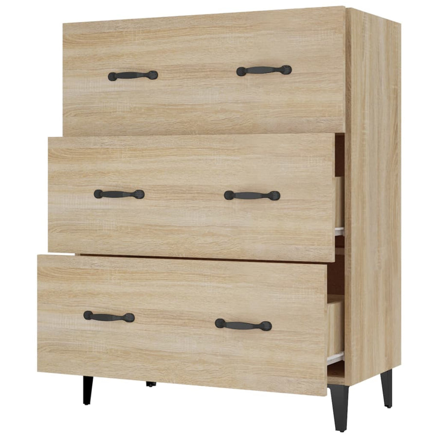 Dressoir 69,5X34X90 Cm Bewerkt Hout Sonoma Eikenkleurig