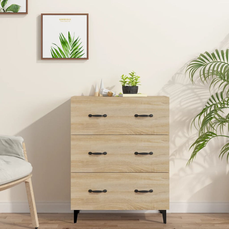 Dressoir 69,5X34X90 Cm Bewerkt Hout Sonoma Eikenkleurig