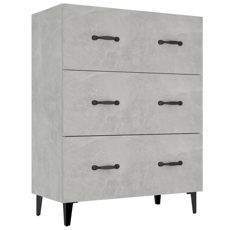 Dressoir 69,5X34X90 Cm Bewerkt Hout Betongrijs