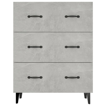 Dressoir 69,5X34X90 Cm Bewerkt Hout Betongrijs