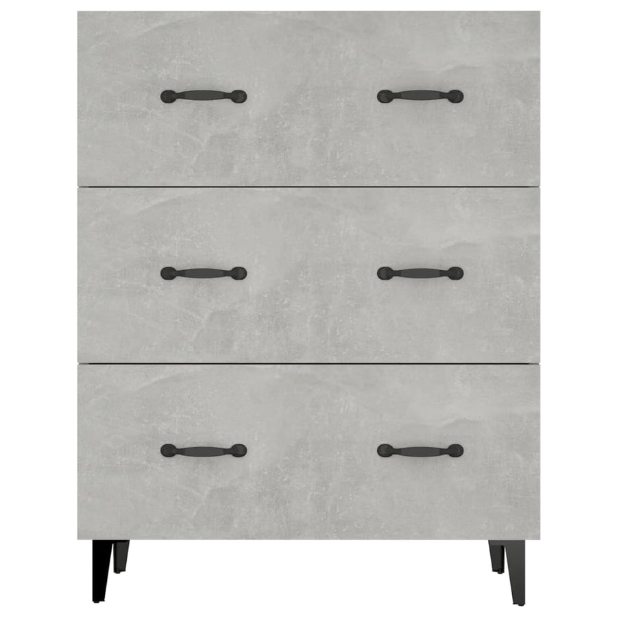 Dressoir 69,5X34X90 Cm Bewerkt Hout Betongrijs