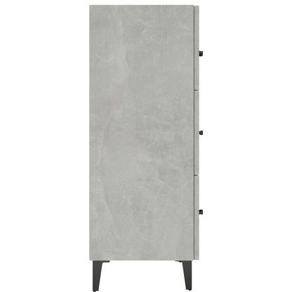 Dressoir 69,5X34X90 Cm Bewerkt Hout Betongrijs