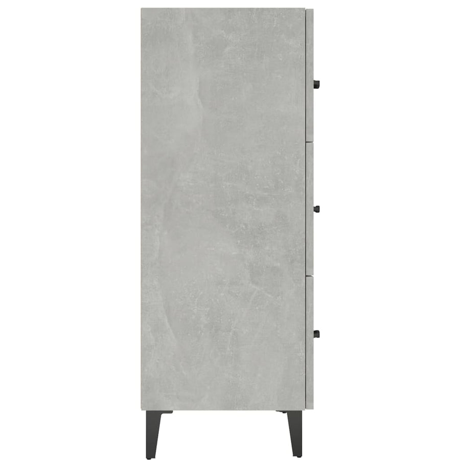 Dressoir 69,5X34X90 Cm Bewerkt Hout Betongrijs