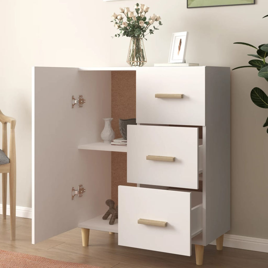 Dressoir 69,5X34X90 Cm Bewerkt Hout Wit