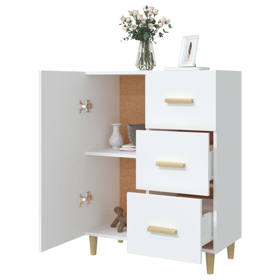Dressoir 69,5X34X90 Cm Bewerkt Hout Wit