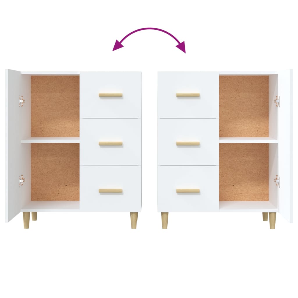 Dressoir 69,5X34X90 Cm Bewerkt Hout Wit