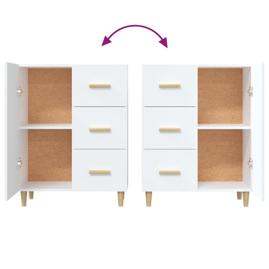 Dressoir 69,5X34X90 Cm Bewerkt Hout Wit