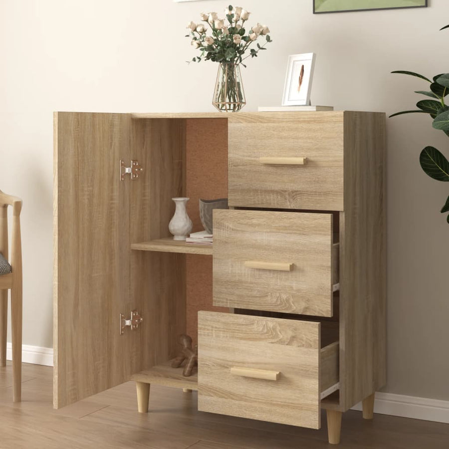 Dressoir 69,5X34X90 Cm Bewerkt Hout Kleurig Sonoma eiken