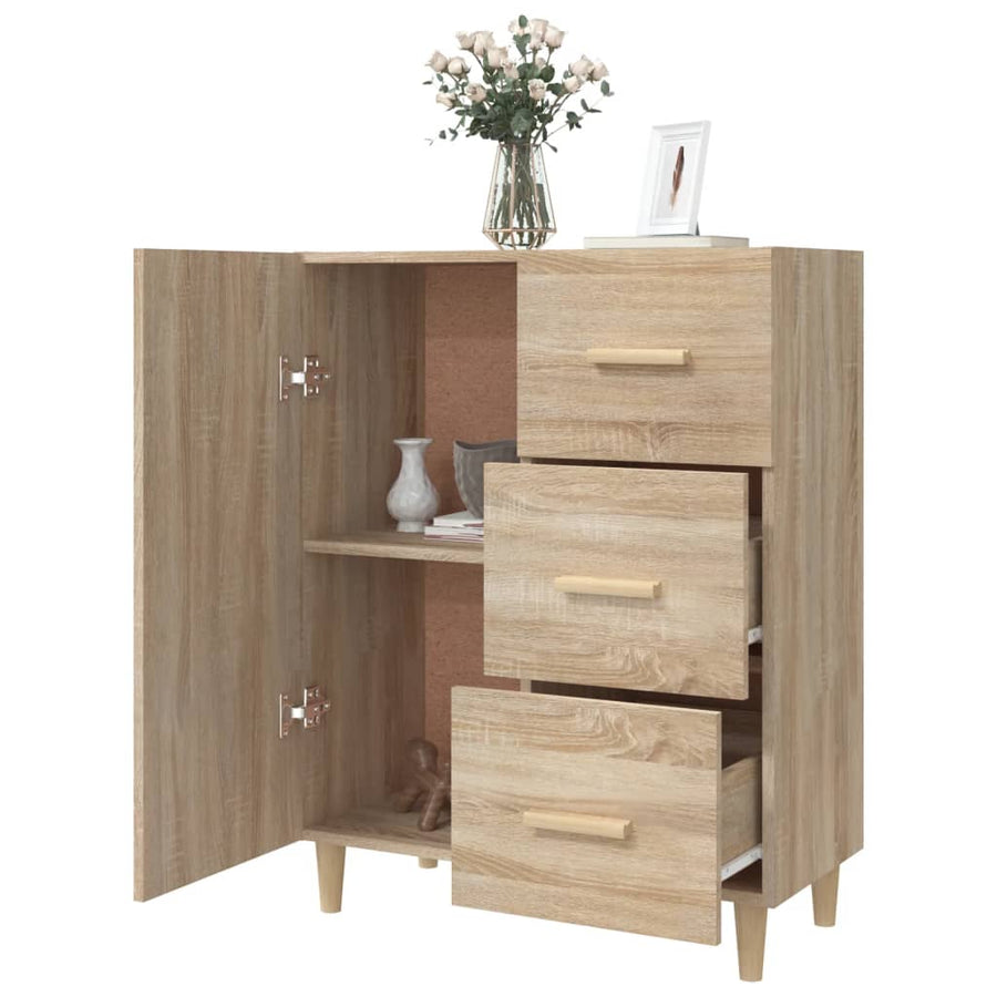 Dressoir 69,5X34X90 Cm Bewerkt Hout Kleurig Sonoma eiken