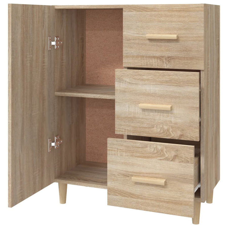 Dressoir 69,5X34X90 Cm Bewerkt Hout Kleurig Sonoma eiken
