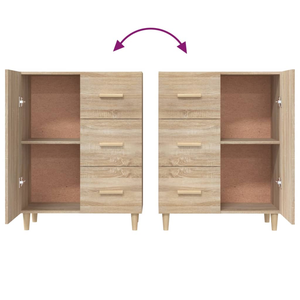 Dressoir 69,5X34X90 Cm Bewerkt Hout Kleurig Sonoma eiken