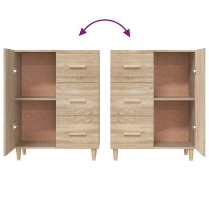 Dressoir 69,5X34X90 Cm Bewerkt Hout Kleurig Sonoma eiken