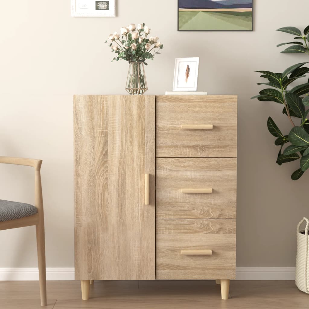Dressoir 69,5X34X90 Cm Bewerkt Hout Kleurig Sonoma eiken
