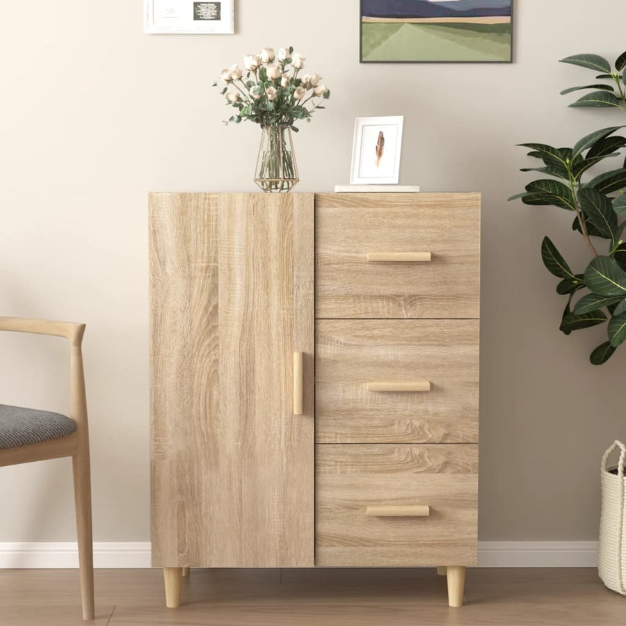 Dressoir 69,5X34X90 Cm Bewerkt Hout Kleurig Sonoma eiken