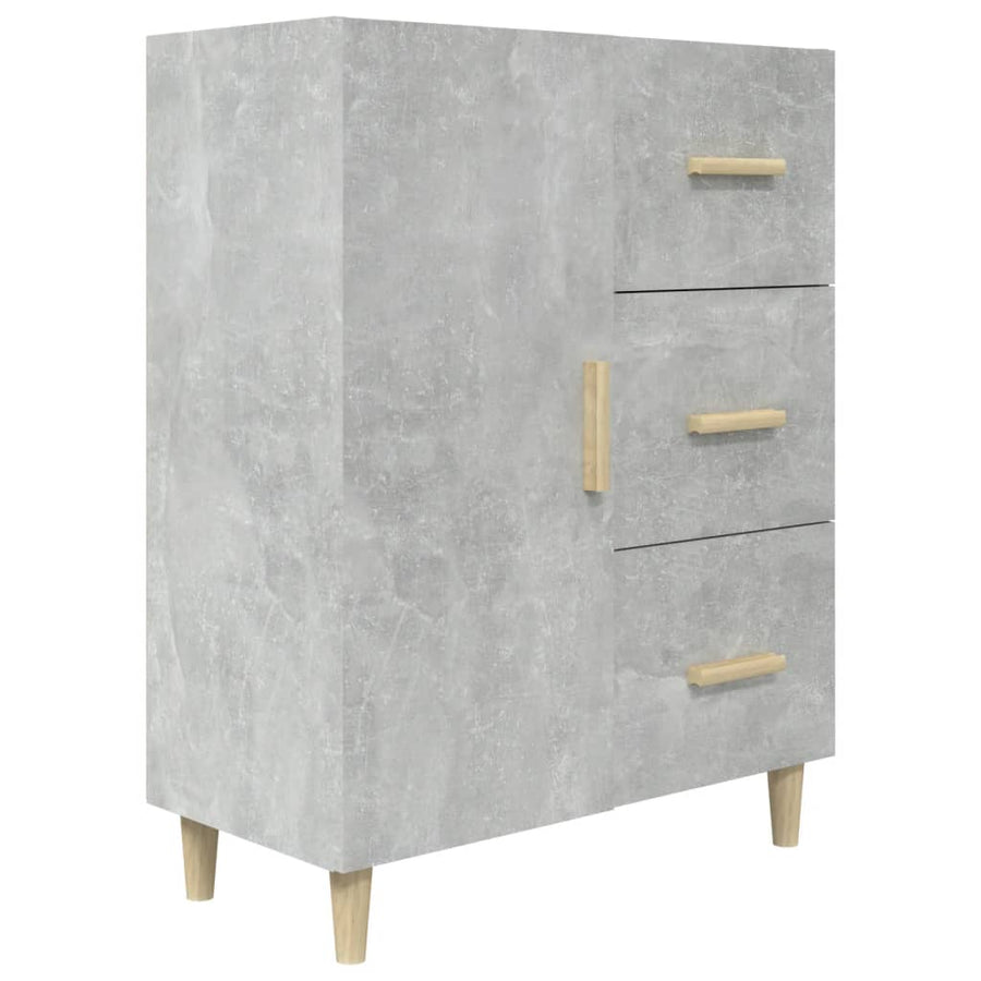 Dressoir 69,5X34X90 Cm Bewerkt Hout Betongrijs