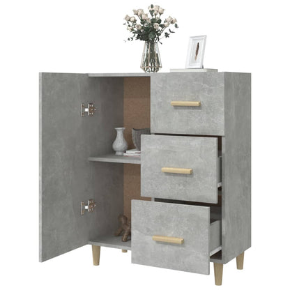 Dressoir 69,5X34X90 Cm Bewerkt Hout Betongrijs