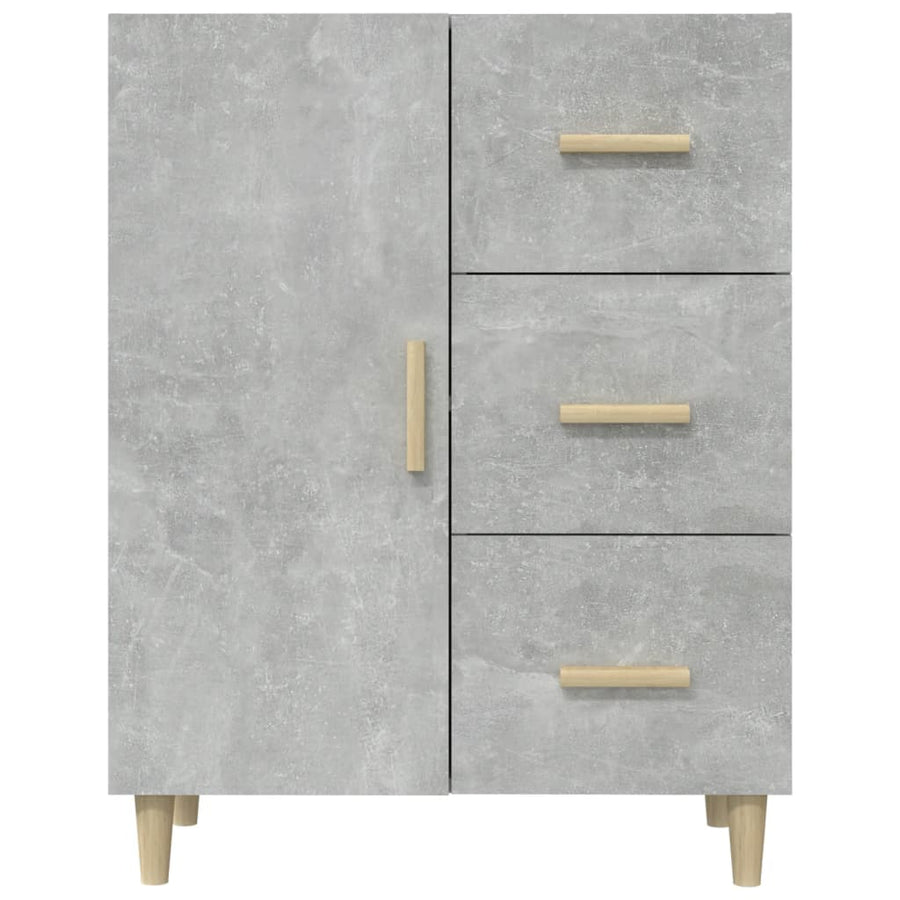 Dressoir 69,5X34X90 Cm Bewerkt Hout Betongrijs
